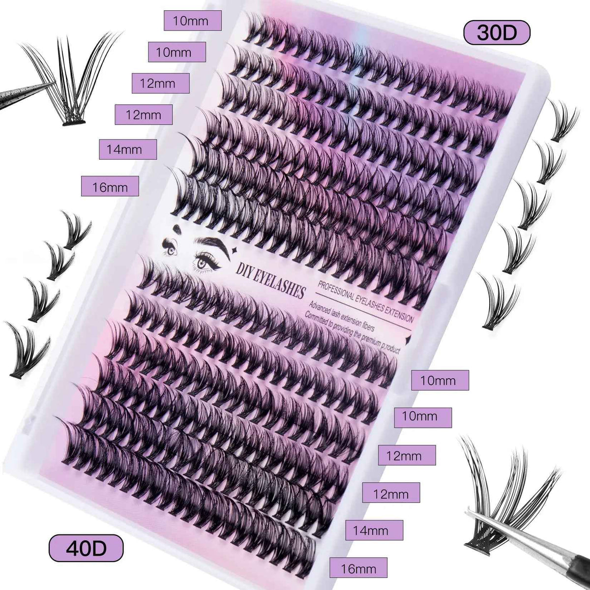 DIY Lash Cluster Kit – 240 Wispy Segmented Lashes for Stunning Eyes